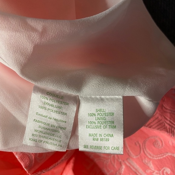 Lilly Pulitzer Harlie Skirt in Peachy Pink - Word on the Street Jaquard pleated - Picture 8 of 8